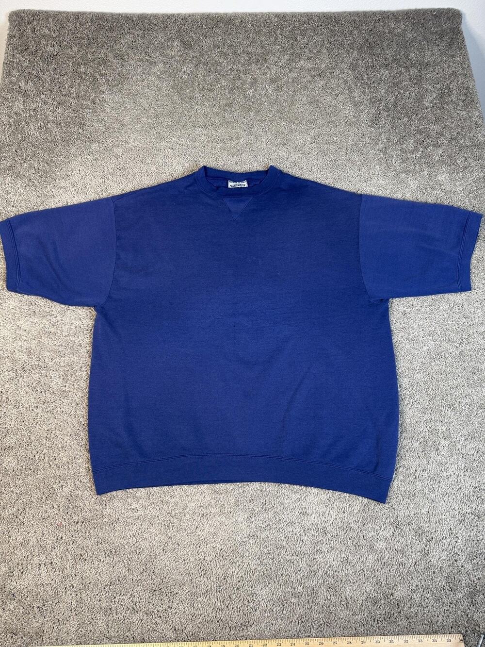 Vintage 80s Lee Sweatshirt Mens XL Blue Gym Workout Short Sleeve Pullover